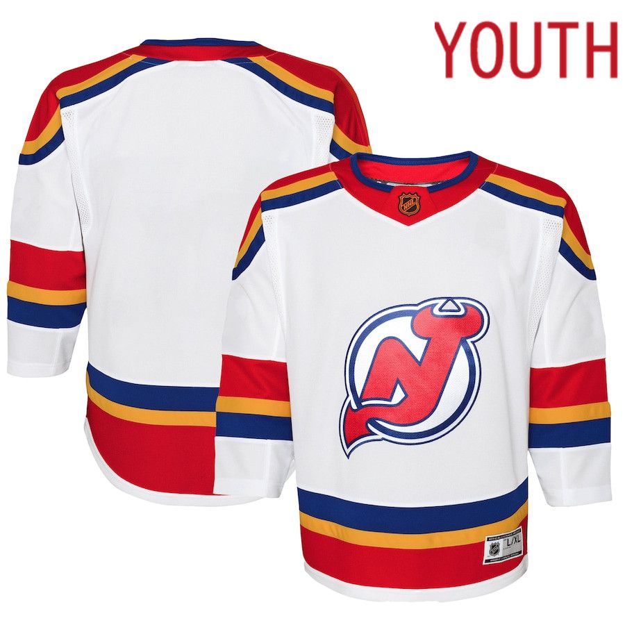 Youth New Jersey Devils White Special Edition Premier Blank NHL Jersey